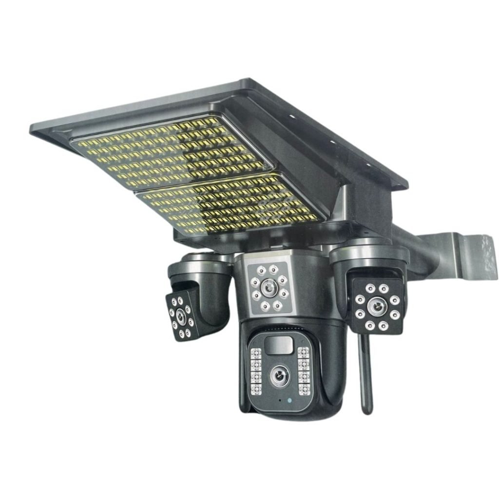 Solar LED Floodlight + 3 Direction CCTV